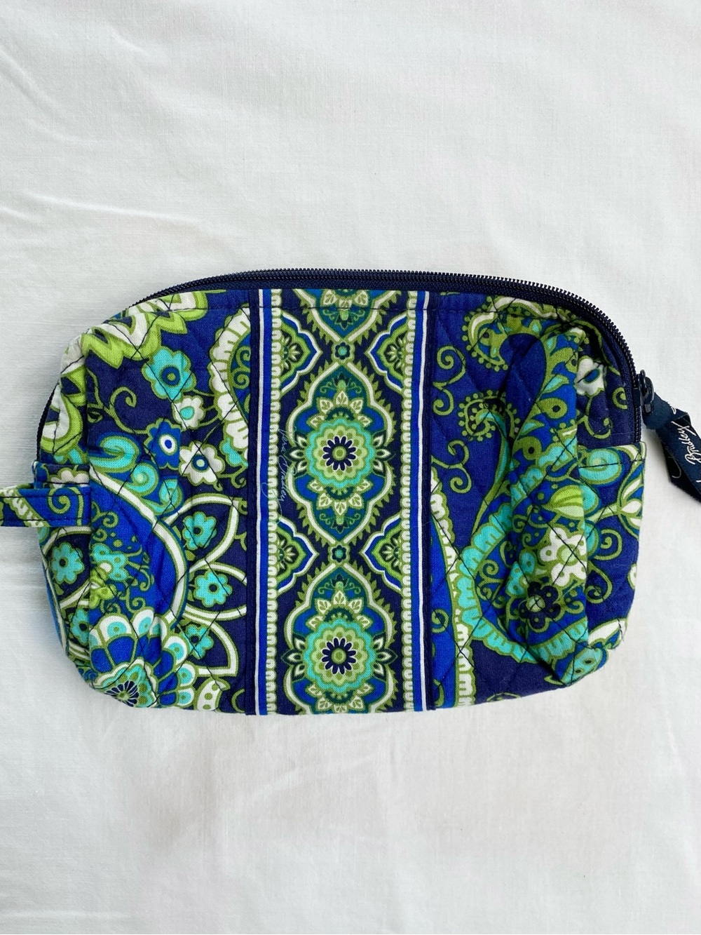 Vera Bradley Navy, Blue & Green Quilted Cosmetic Case